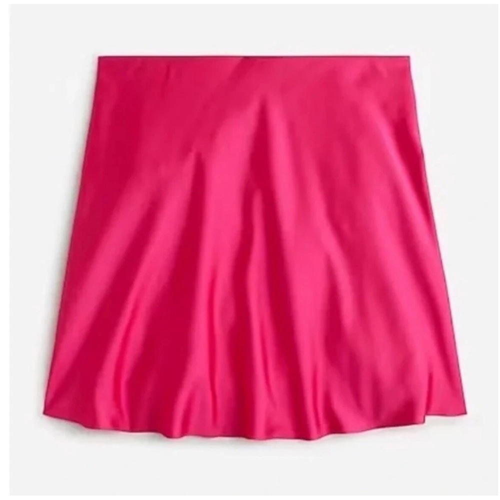 J. Crew Women’s Vibrant Pink Satin Mini Skirt, Size Medium, NWT
